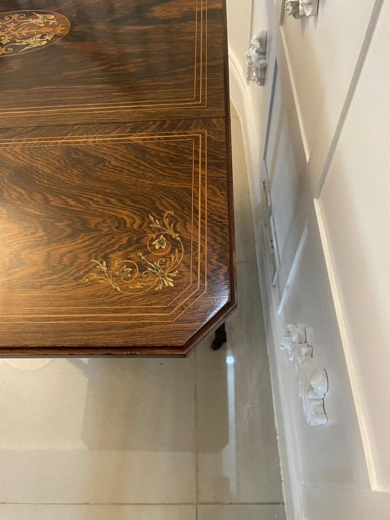 Outstanding Quality Antique Victorian Rosewood Inlaid Centre Table - Image 13